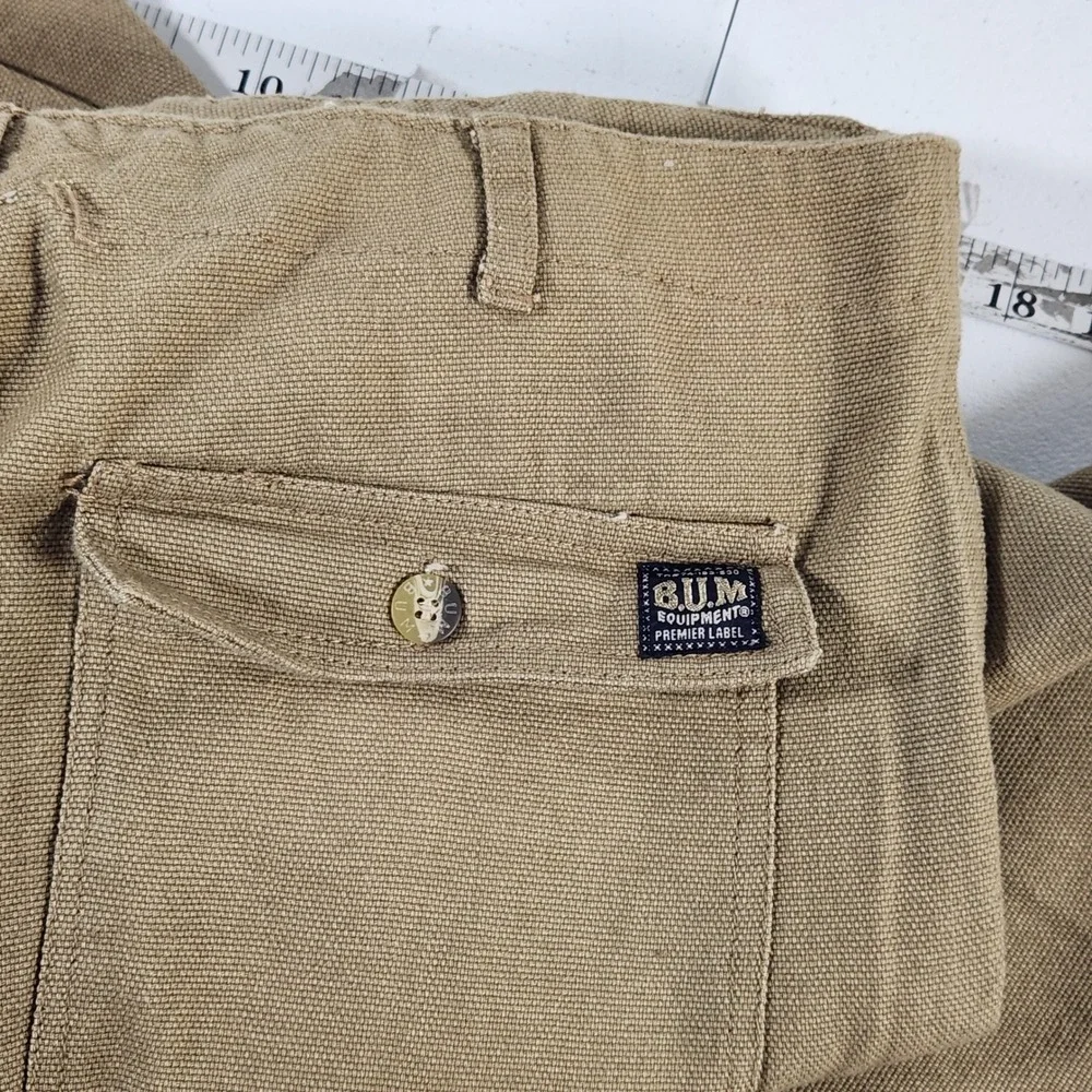 Bum‎ Equipment Mens Tan Cargo Pants Size 34x31 100 Percent Cotton Khaki Utility - Picture 10 of 11